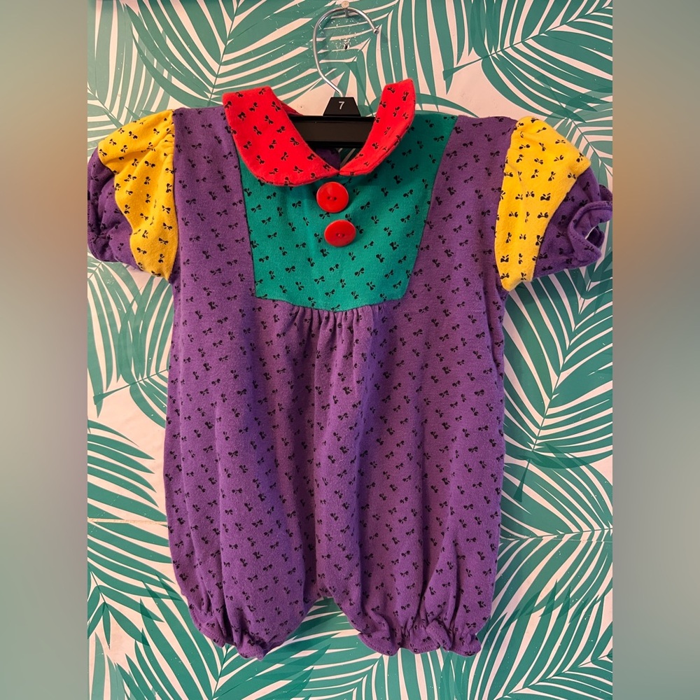 Le Top Colorful bubble romper bows and buttons sz 24 months
